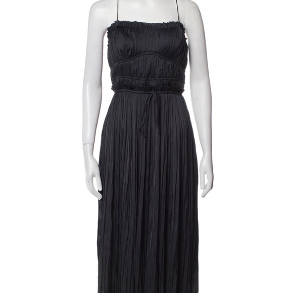 Ulla Johnson Dresses & Skirts - Ulla Johnson Black Plissé Midi Dress - Tiered Ruffle Strappy Sun Dress Sz 6